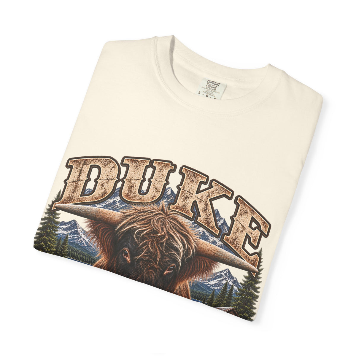 Duke Highland Bull T-Shirt  Tenderfoot Farm Colorado