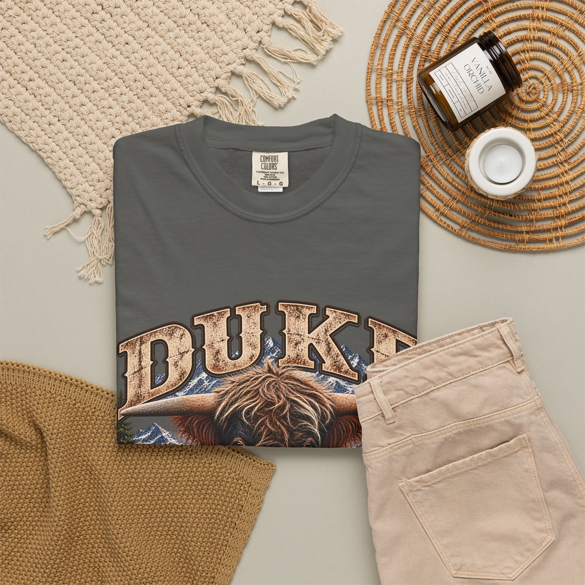 Duke Highland Bull T-Shirt  Tenderfoot Farm Colorado
