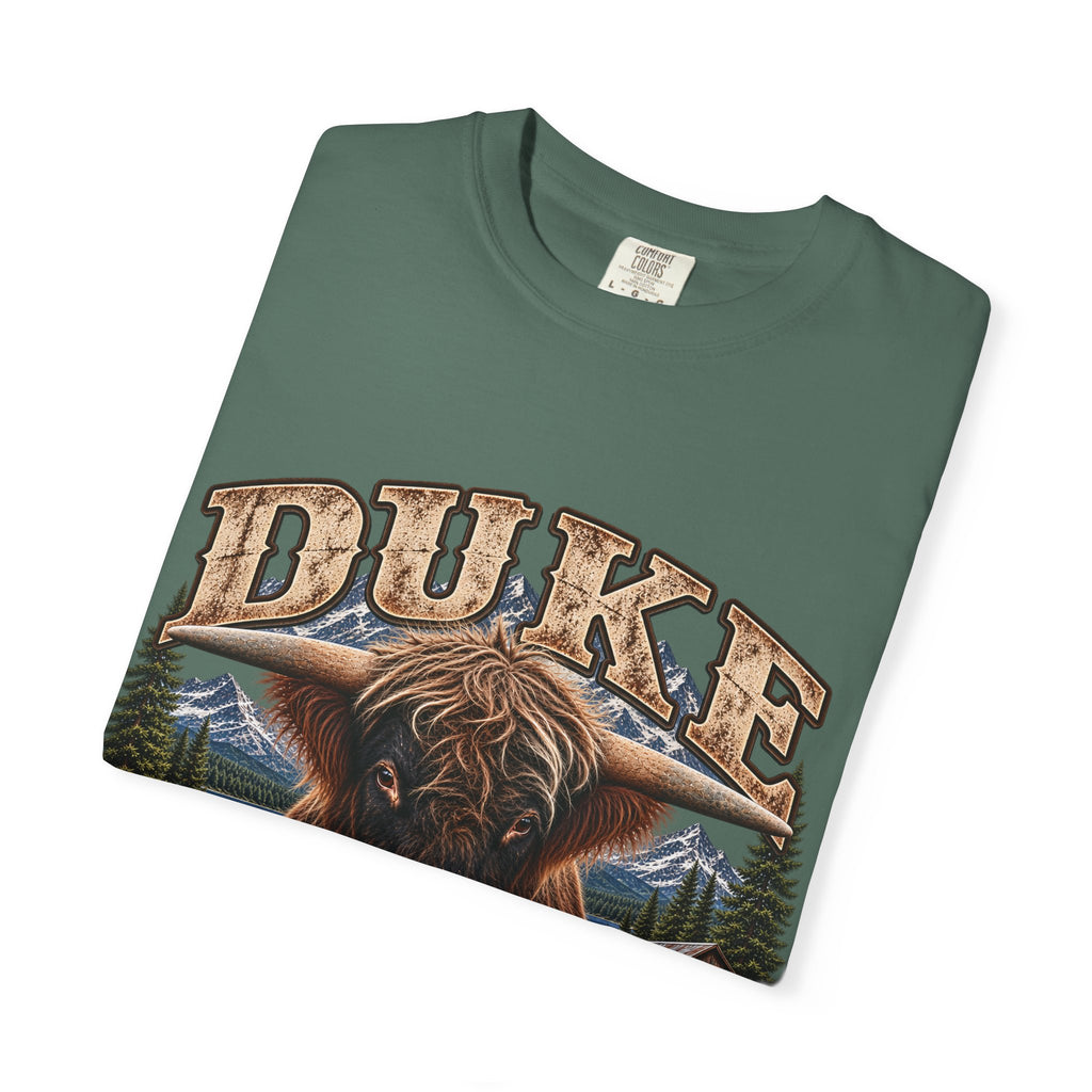 Duke Highland Bull T-Shirt  Tenderfoot Farm Colorado