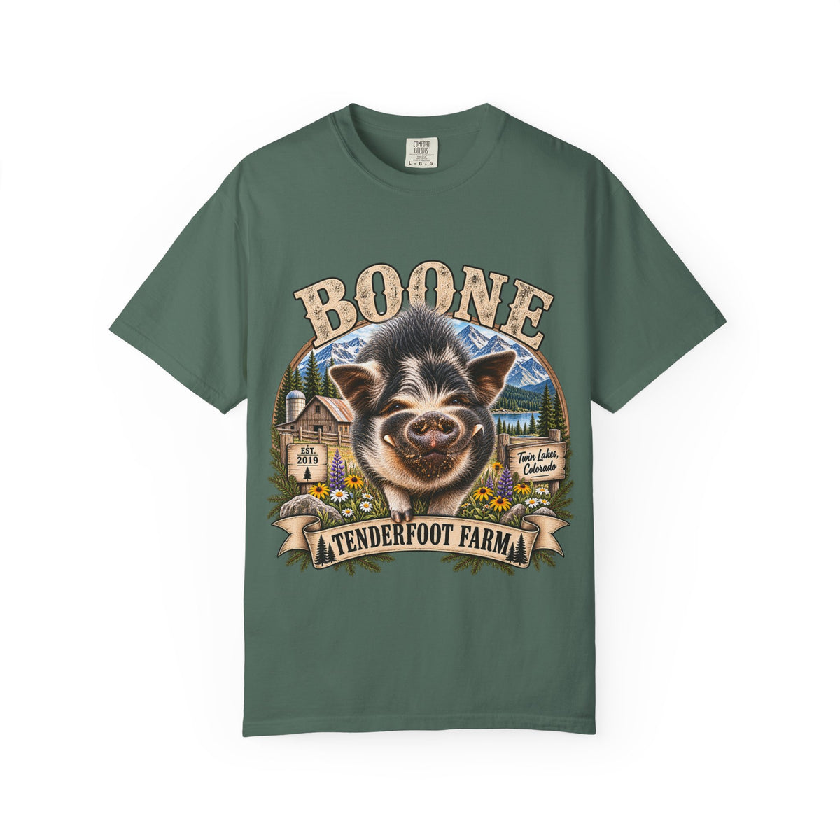 Boone KuneKune T-Shirt Tenderfoot Farm Colorado