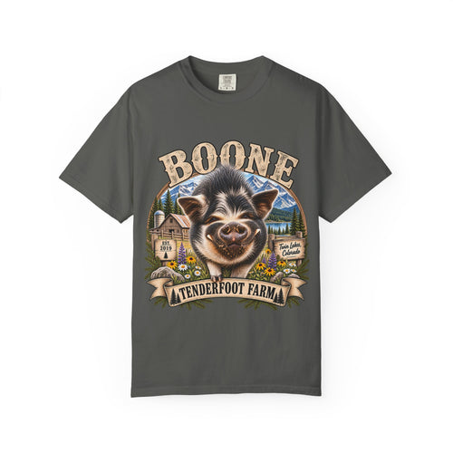 Boone KuneKune T-Shirt Tenderfoot Farm Colorado