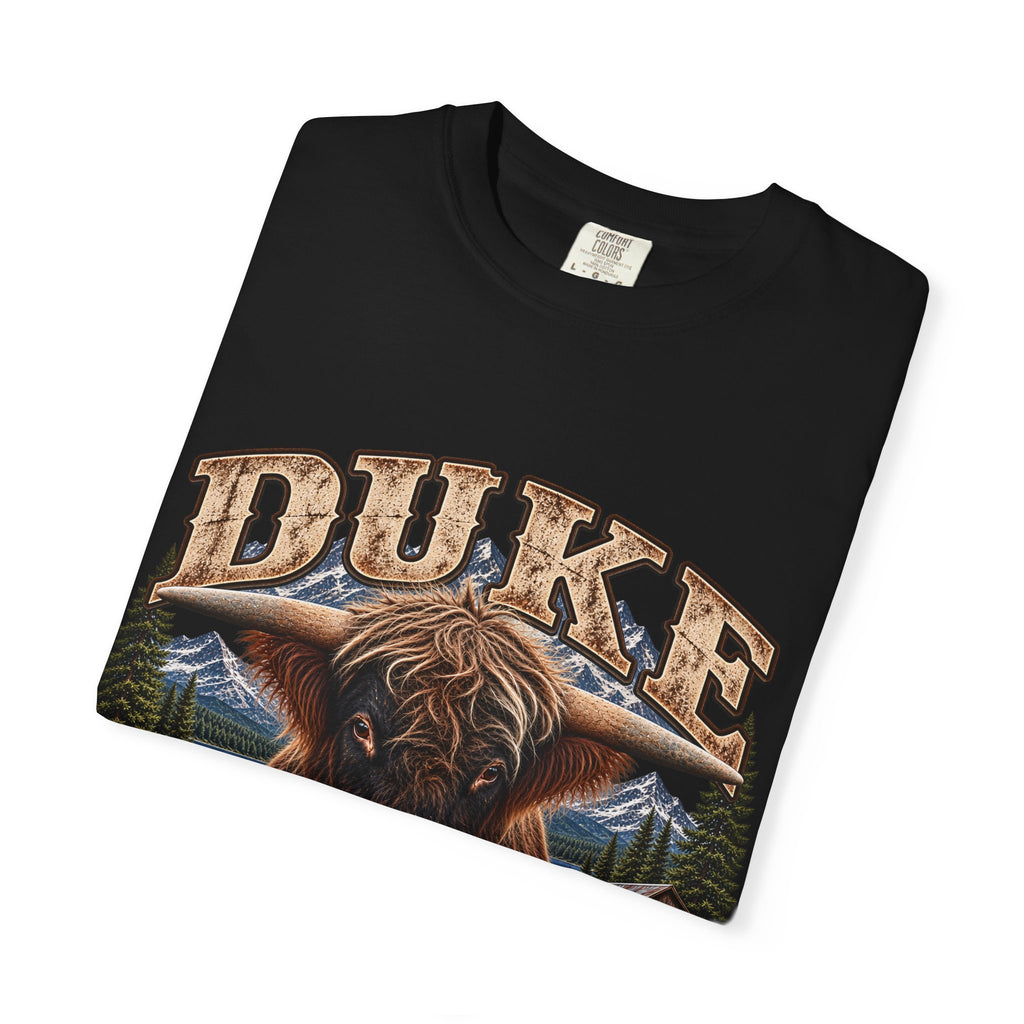 Duke Highland Bull T-Shirt  Tenderfoot Farm Colorado