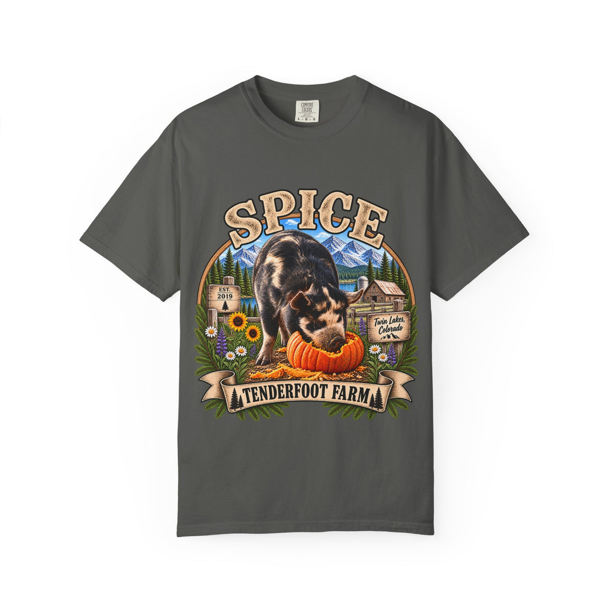 Spice KuneKune T-Shirt  Tenderfoot Farm Colorado
