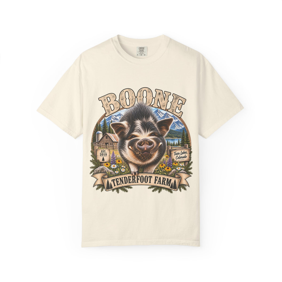 Boone KuneKune T-Shirt Tenderfoot Farm Colorado