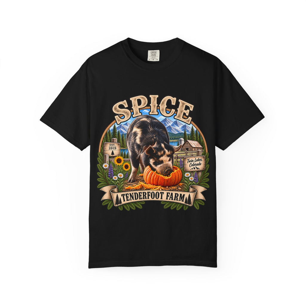 Spice KuneKune T-Shirt  Tenderfoot Farm Colorado