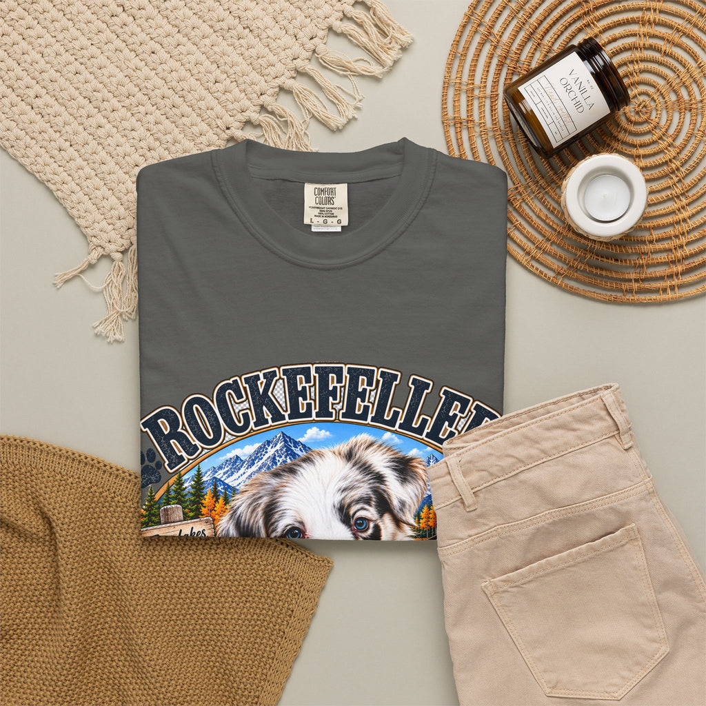 Rockefeller Aussie T-Shirt  Tenderfoot Farm Colorado